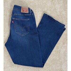 Levis 529 Womens Curvy Mid Rise Bootcut Jeans Dark Wash Stretch 12 30X30